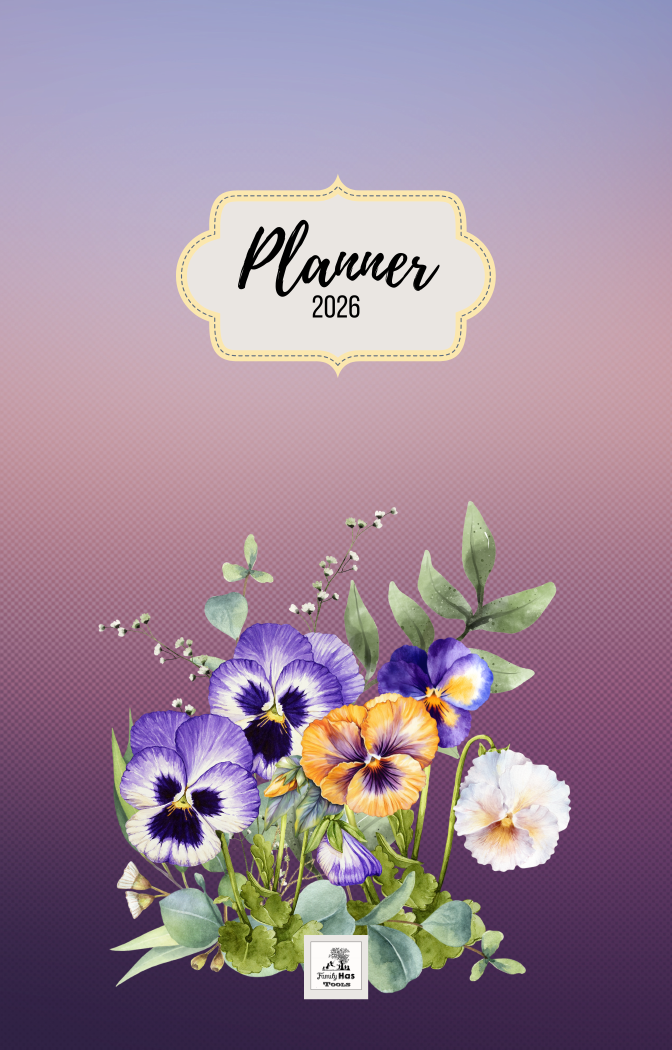 Planner 2026 - Capa Floral amor perfeito