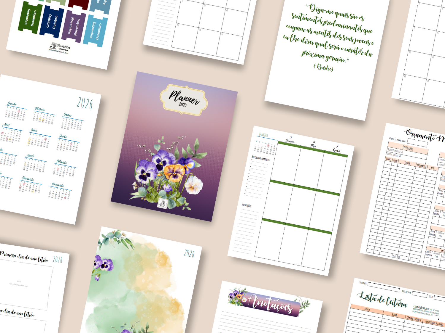 Planner 2026 - Capa Floral amor perfeito - Image 2